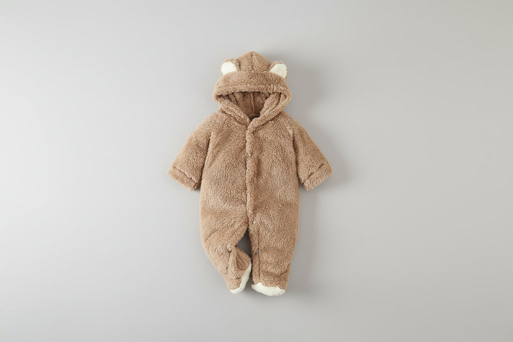 אוברול פליז פרוותי עם אוזני דובי