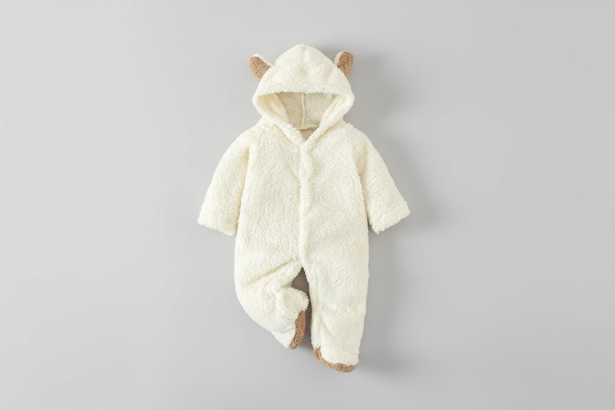 אוברול פליז פרוותי עם אוזני דובי