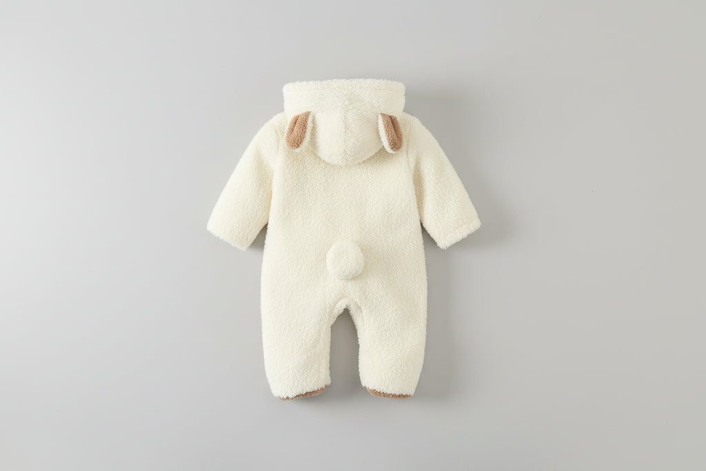 אוברול פליז פרוותי עם אוזני דובי