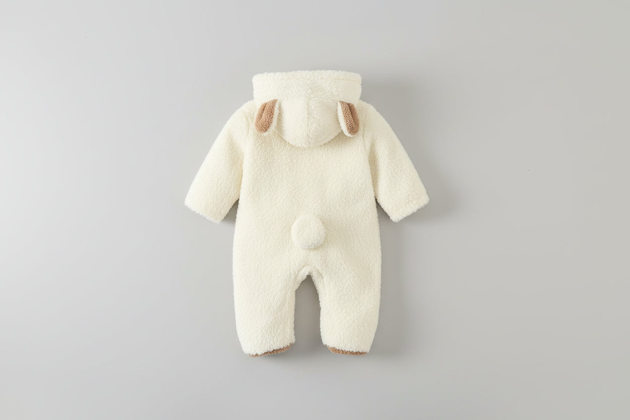 אוברול פליז פרוותי עם אוזני דובי