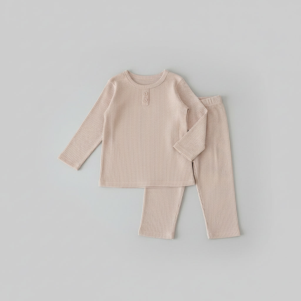 סט מכנס וחולצת פיג'מה ריב - נועם