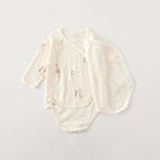 בגד גוף שרוול ארוך מכותנה בשילוב הדפס ארנבונים