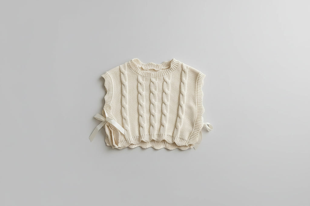 אפודה סרוגה בגווני קפה