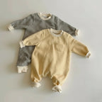 אוברול כותנה בשילוב הדפס פסים