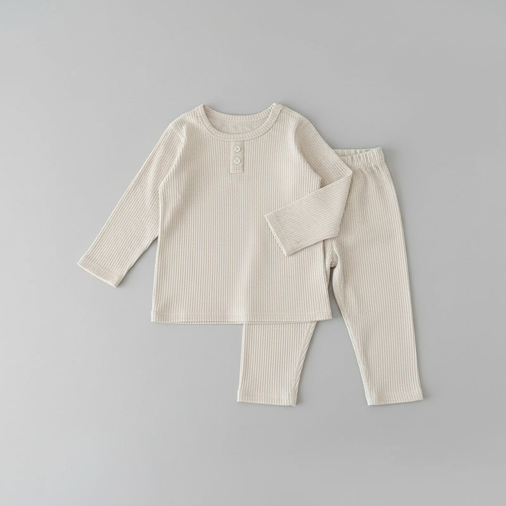 סט מכנס וחולצת פיג'מה ריב - נועם