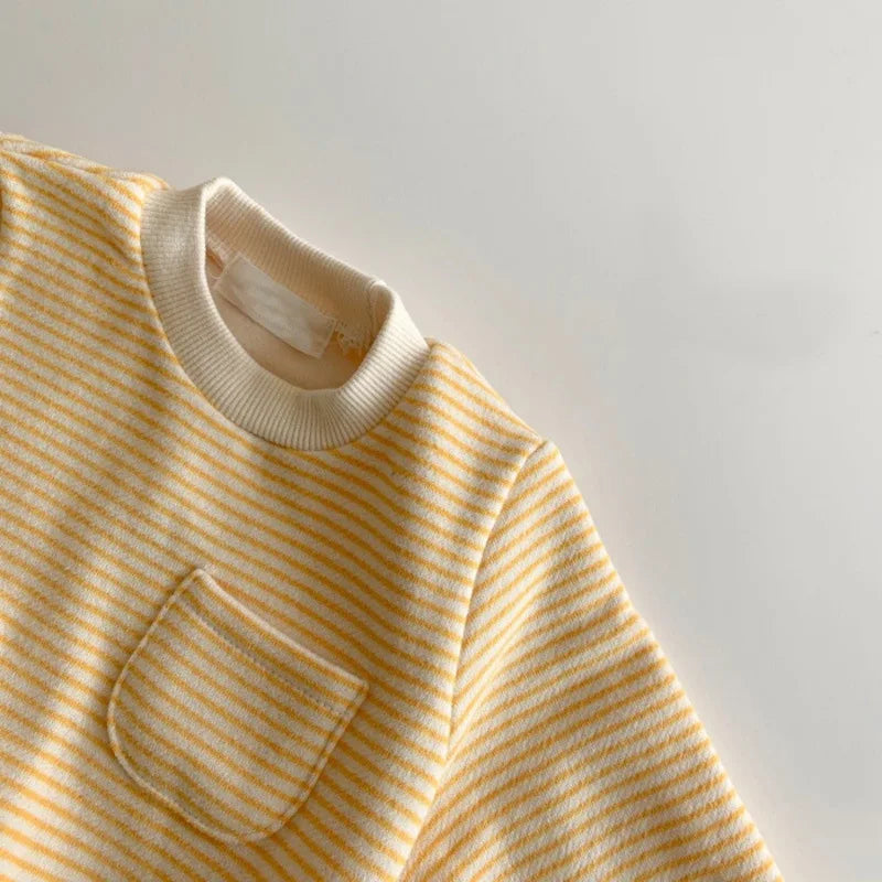 אוברול כותנה בשילוב הדפס פסים