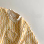 אוברול כותנה בשילוב הדפס פסים